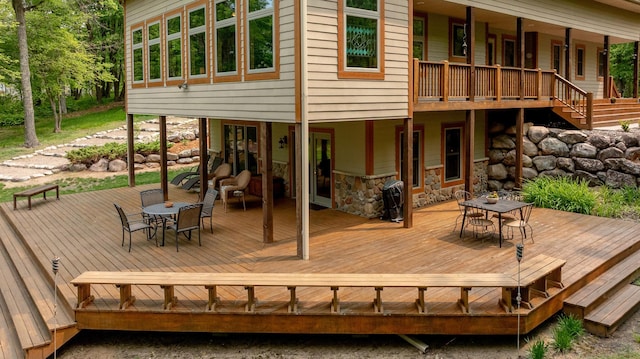 31767 Deacons Way, Pequot Lakes, MN 56472 - deck with outdoor dining space and grilling area