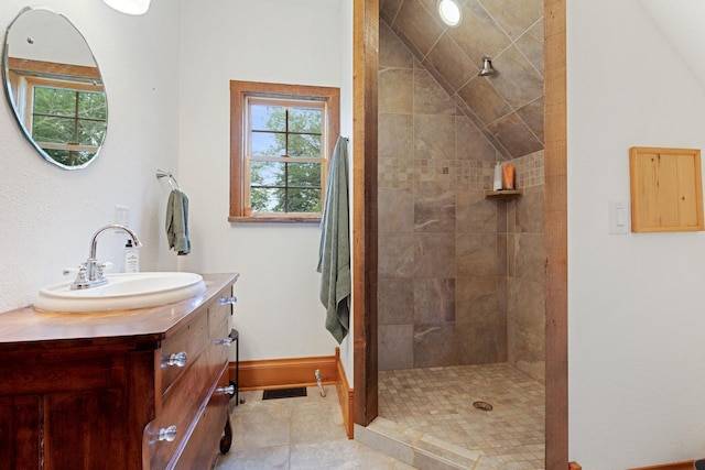 33245 Teal Ave, Shafer Twp, MN 55074 - bathroom featuring vanity and tiled shower