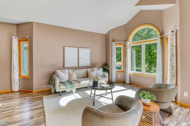 4375 58th St S, Fargo, ND 58104 - living room with light wood-style floors and high vaulted ceiling