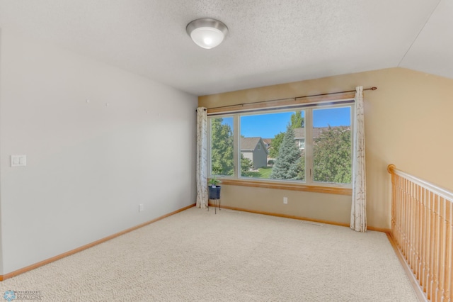 4375 58th St S, Fargo, ND 58104 - carpeted spare room featuring lofted ceiling and a textured ceiling