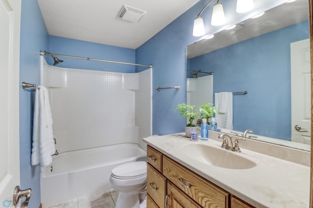 4375 58th St S, Fargo, ND 58104 - bathroom featuring tub / shower combination, tile patterned flooring, and vanity