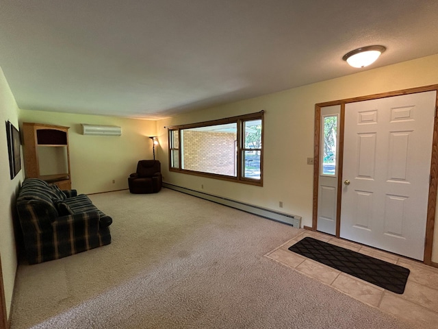 402 6th St NE, Barnesville, MN 56514 - carpeted foyer featuring baseboard heating and an AC wall unit