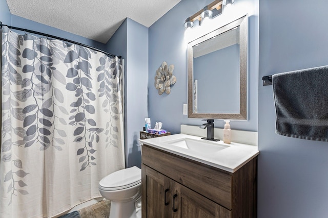 26943 140th St NW, Zimmerman, MN 55398 - bathroom featuring vanity, a textured ceiling, and a shower with shower curtain