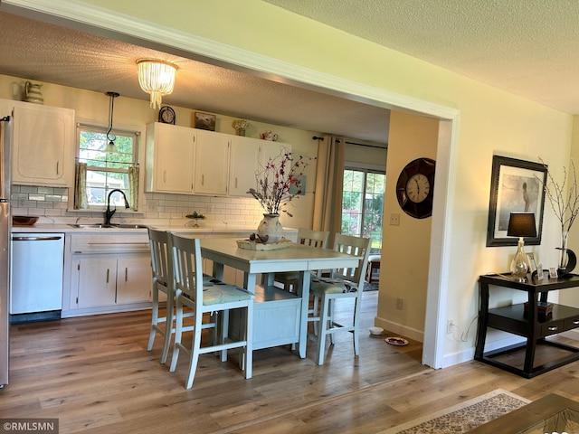 1904 Parkview Rd NE, Alexandria, MN 56308 - dining room featuring light wood-type flooring, healthy amount of natural light, and a textured ceiling