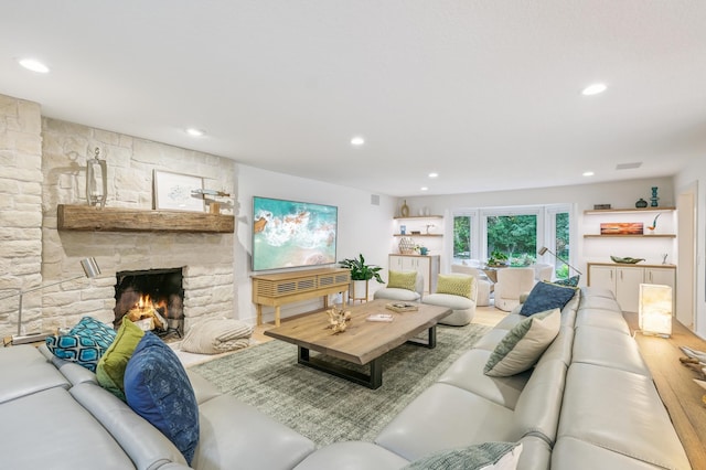 5705 Covington Cir, Minnetonka, MN 55345 - living room with recessed lighting and a fireplace