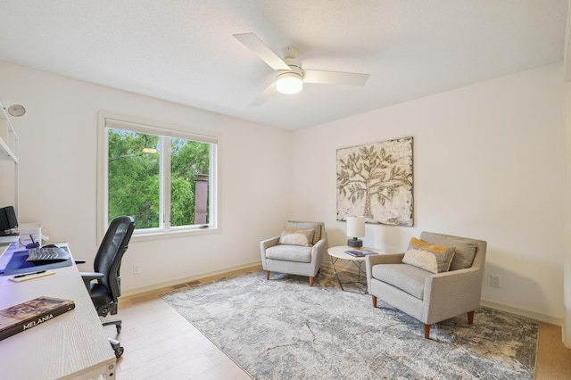 5705 Covington Cir, Minnetonka, MN 55345 - office area with ceiling fan and wood finished floors