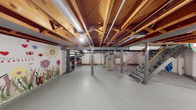 507 Hawthorne St, Albert Lea, MN 56007 - unfinished basement with stairs and heating unit