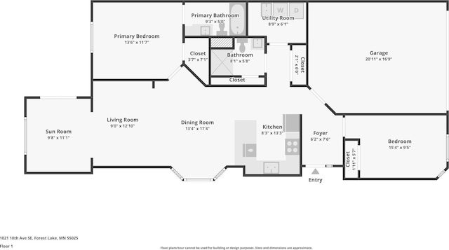 1021 18th Ave SE, Forest Lake, MN 55025 - view of floor plan / room layout
