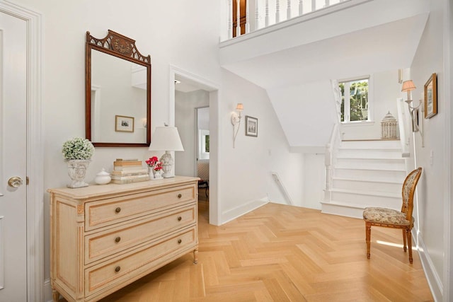 2255 French Creek Cir, Orono, MN 55391 - hallway with baseboards and stairway