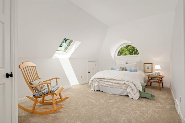 2255 French Creek Cir, Orono, MN 55391 - carpeted bedroom with a skylight and lofted ceiling