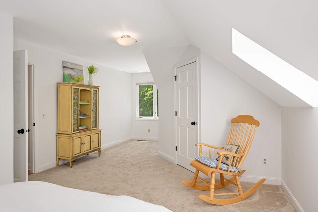 2255 French Creek Cir, Orono, MN 55391 - bedroom with a skylight, light colored carpet, and vaulted ceiling