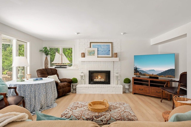 2255 French Creek Cir, Orono, MN 55391 - living area featuring a fireplace and wood finished floors