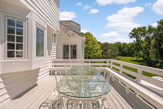 2255 French Creek Cir, Orono, MN 55391 - wooden deck with outdoor dining space