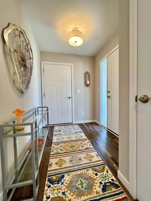 1180 Hewitt Blvd, Red Wing, MN 55066 - entryway with dark wood-type flooring and baseboards