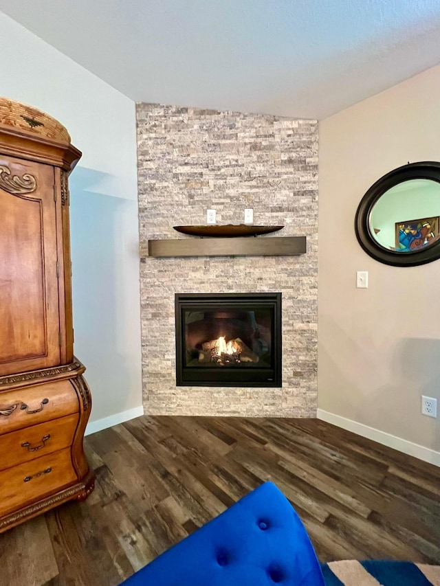 1180 Hewitt Blvd, Red Wing, MN 55066 - detailed view of a stone fireplace and wood finished floors