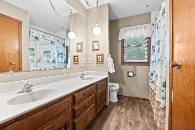 70190 218th St, Dassel, MN 55325 - bathroom featuring double vanity and wood finished floors