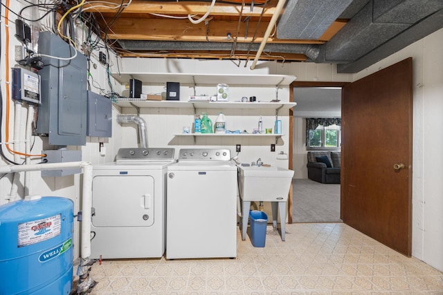 70190 218th St, Dassel, MN 55325 - laundry room featuring separate washer and dryer and electric panel