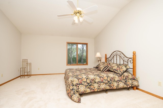 508 Woodside Ct, Shakopee, MN 55379 - carpeted bedroom with vaulted ceiling and ceiling fan