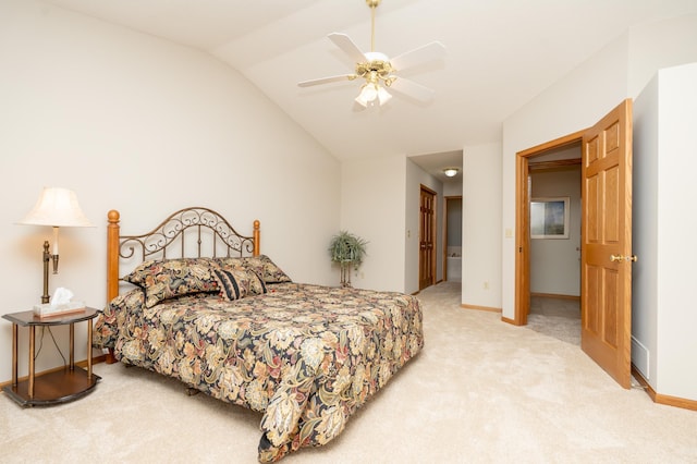 508 Woodside Ct, Shakopee, MN 55379 - carpeted bedroom featuring vaulted ceiling and ceiling fan