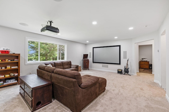 13725 Maxwell Rd, Chisago Lake Twp, MN 55013 - home theater room featuring recessed lighting and light colored carpet