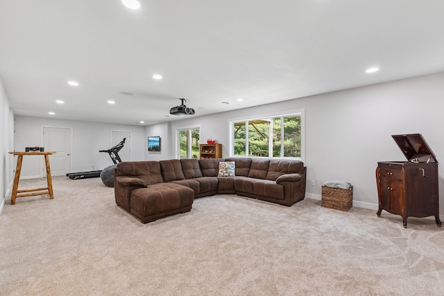 13725 Maxwell Rd, Chisago Lake Twp, MN 55013 - living room featuring recessed lighting and carpet flooring