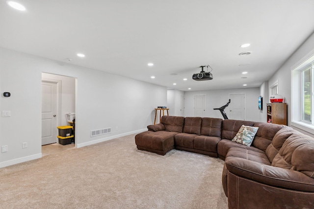 13725 Maxwell Rd, Chisago Lake Twp, MN 55013 - living room featuring carpet floors and recessed lighting