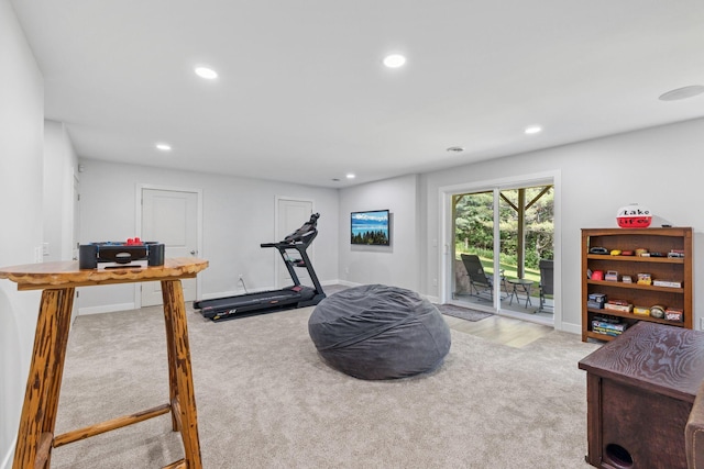 13725 Maxwell Rd, Chisago Lake Twp, MN 55013 - workout area featuring carpet and recessed lighting