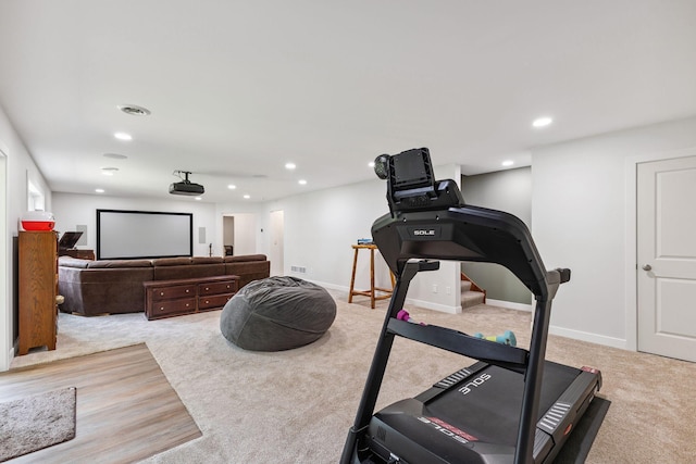 13725 Maxwell Rd, Chisago Lake Twp, MN 55013 - workout room with carpet and recessed lighting