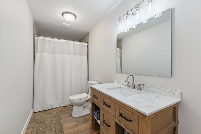 13725 Maxwell Rd, Chisago Lake Twp, MN 55013 - bathroom featuring wood finished floors, vanity, and curtained shower