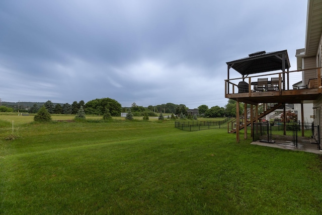 1427 Amco Dr SE, Chatfield, MN 55923 - view of yard with stairs, a rural view, and a wooden deck