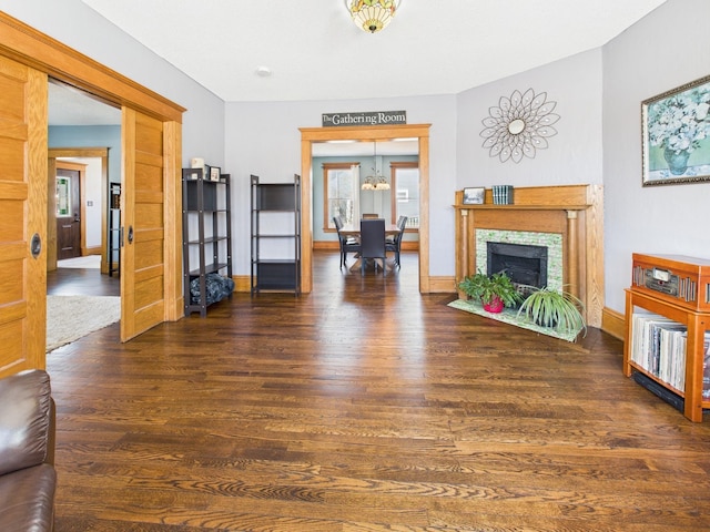905 3rd Ave SW, Pine City, MN 55063 - living room with wood finished floors and a fireplace with flush hearth