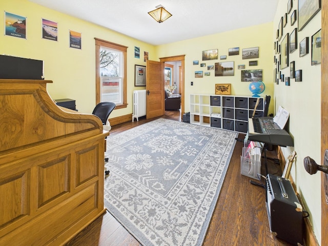 905 3rd Ave SW, Pine City, MN 55063 - home office featuring radiator heating unit and dark wood finished floors