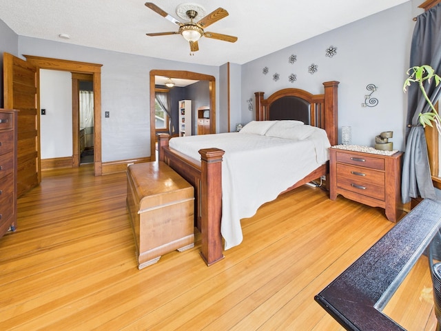 905 3rd Ave SW, Pine City, MN 55063 - bedroom featuring light wood-type flooring and ceiling fan