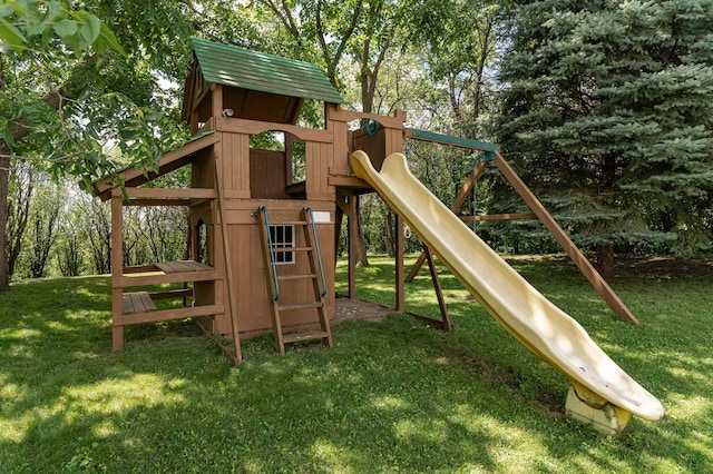 816 Bristol Ln NE, Rochester, MN 55906 - view of jungle gym with a lawn