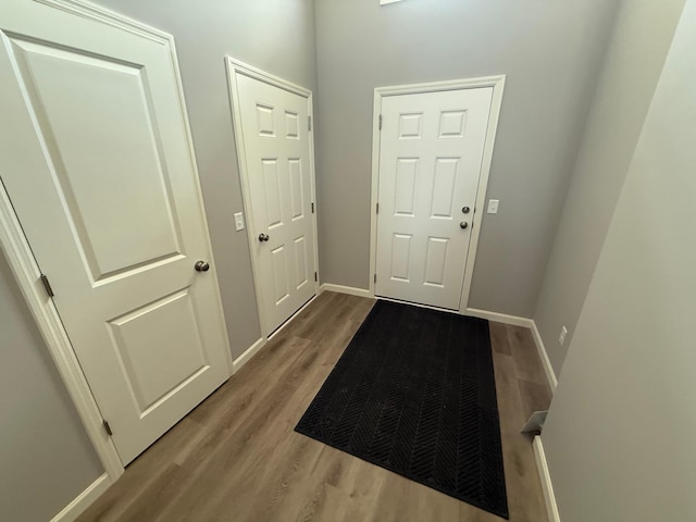 2883 Ivory Ave NE, Saint Michael, MN 55376 - doorway to outside with wood finished floors and baseboards