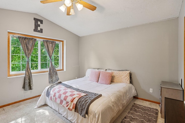 2001 Gresham Ave N, Oakdale, MN 55128 - carpeted bedroom with lofted ceiling and a ceiling fan