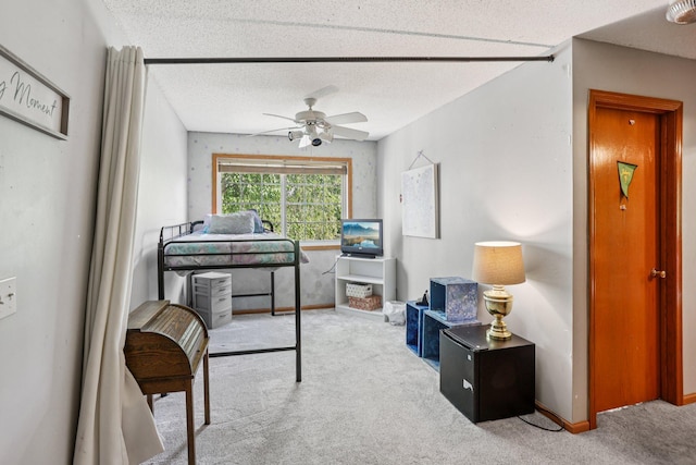 2001 Gresham Ave N, Oakdale, MN 55128 - carpeted home office with a ceiling fan and a textured ceiling