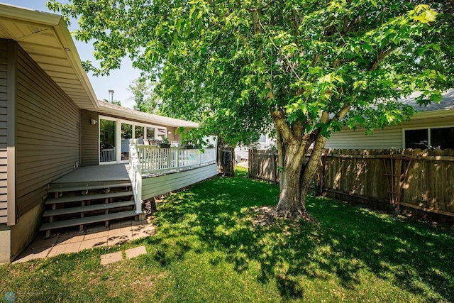 105 5th Ave W, West Fargo, ND 58078 - view of yard with a wooden deck