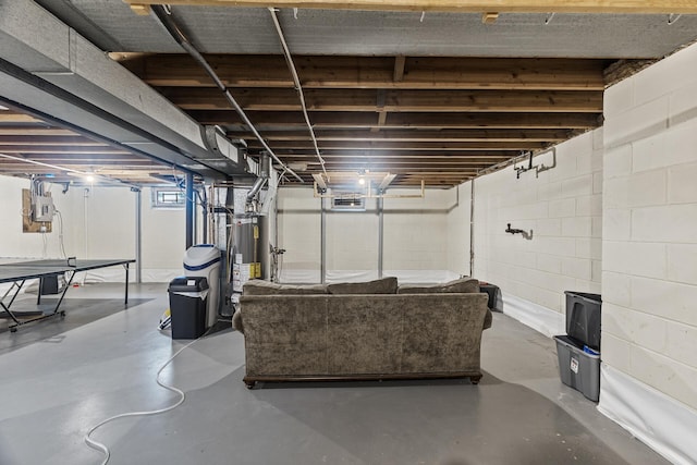 5524 34th Ave S, Minneapolis, MN 55417 - basement with gas water heater and concrete block wall