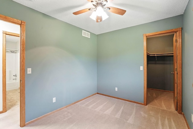 14226 310th Ave, Princeton, MN 55371 - unfurnished bedroom with a walk in closet, carpet floors, a closet, and ceiling fan