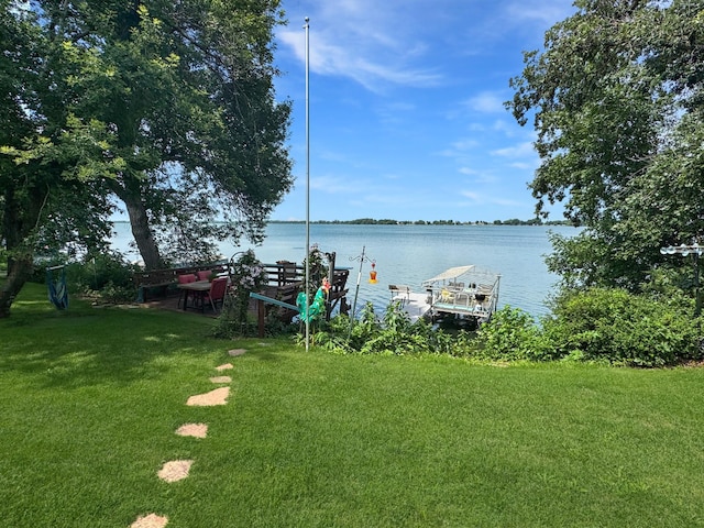 34 Shady Rest Rd, Lake Sarah Twp, MN 56132 - view of grassy yard with a water view