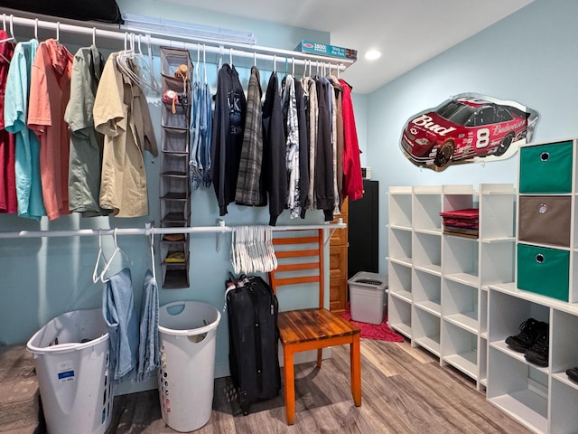 34 Shady Rest Rd, Lake Sarah Twp, MN 56132 - walk in closet featuring wood finished floors