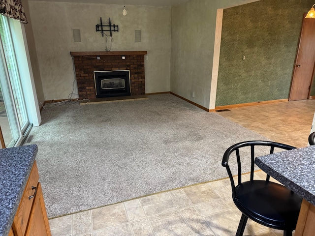 1204 Garflield Ave, Albert Lea, MN 56007 - living room with carpet and a fireplace