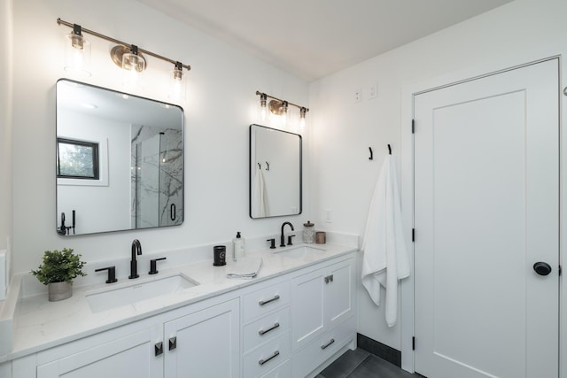 625 Ivy Falls Ave, Mendota Heights, MN 55118 - full bath featuring double vanity and a marble finish shower