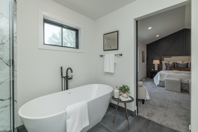 625 Ivy Falls Ave, Mendota Heights, MN 55118 - bathroom featuring ensuite bath, a soaking tub, and a marble finish shower
