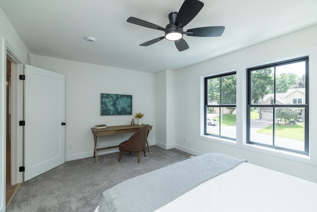 625 Ivy Falls Ave, Mendota Heights, MN 55118 - bedroom featuring carpet flooring, ceiling fan, and a desk