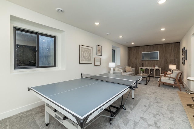 625 Ivy Falls Ave, Mendota Heights, MN 55118 - playroom featuring recessed lighting, carpet floors, and wooden walls