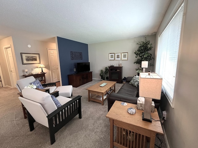 15965 Red Sand Cir, Brainerd, MN 56401 - living area with carpet flooring, plenty of natural light, and a textured ceiling