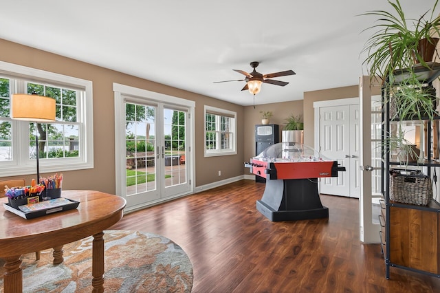 7471 260th St, Wyoming, MN 55092 - office space with dark wood-style floors and a ceiling fan