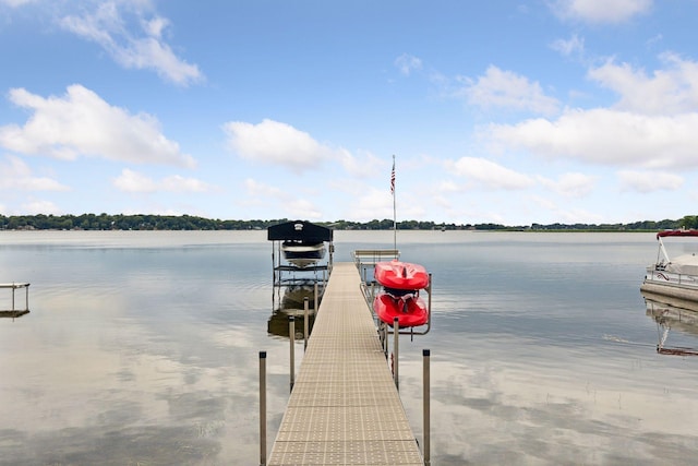 9525 Shore Trl N, Forest Lake, MN 55025 - dock with boat lift and a water view